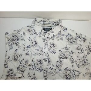 Denim & Flower Mens Hawaiian Slim Shirt Tropical Button‎ Up Shirt Sleeve Large